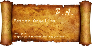 Petter Angelina névjegykártya